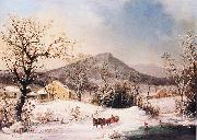 George Henry Durrie Winter in the Country oil painting on canvas